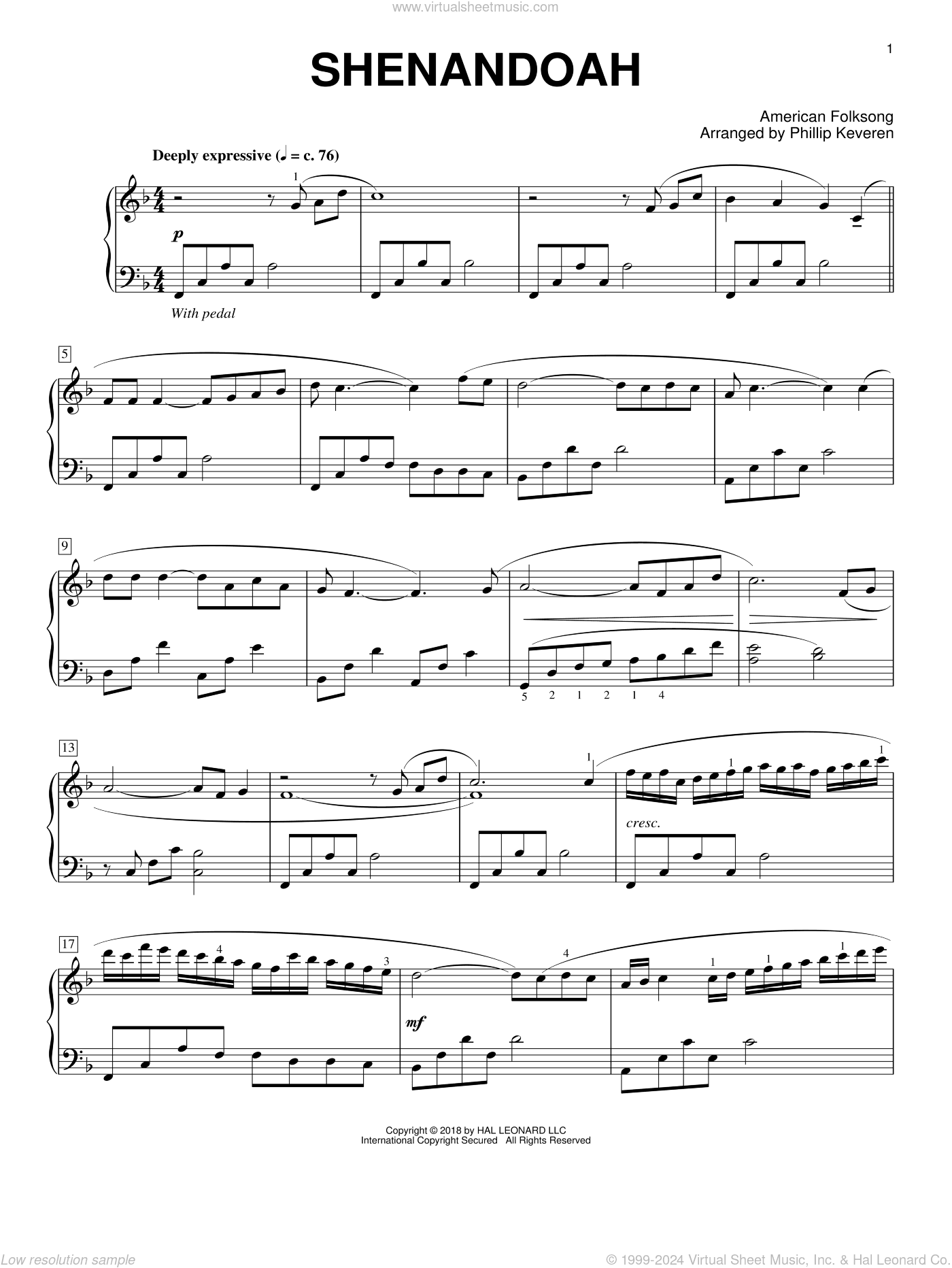 Shenandoah [Classical version] (arr. Phillip Keveren)