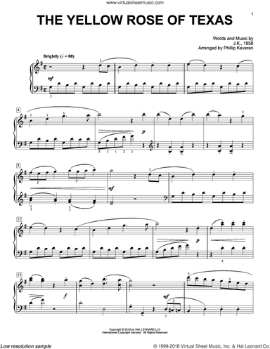 The Yellow Rose Of Texas [Classical version] (arr. Phillip Keveren)