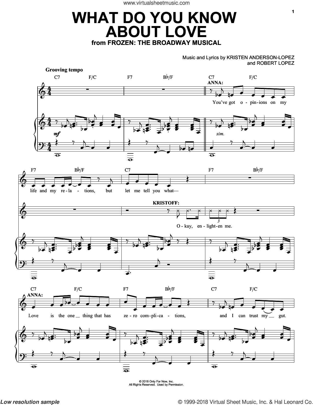 What Do You Know About Love? (from Frozen: the Broadway Musical)