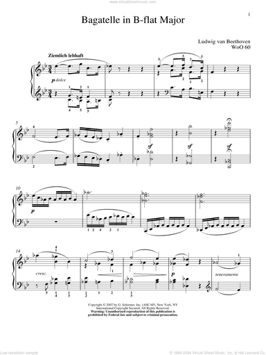 Bagatelle In B-flat Major, WoO 60