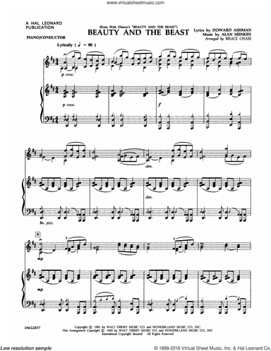 Beauty and the Beast (arr. Bruce Chase) (complete set of parts)