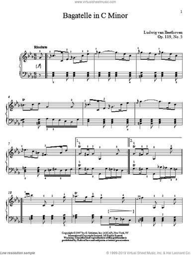 Bagatelle In C Minor, Op. 119, No. 5