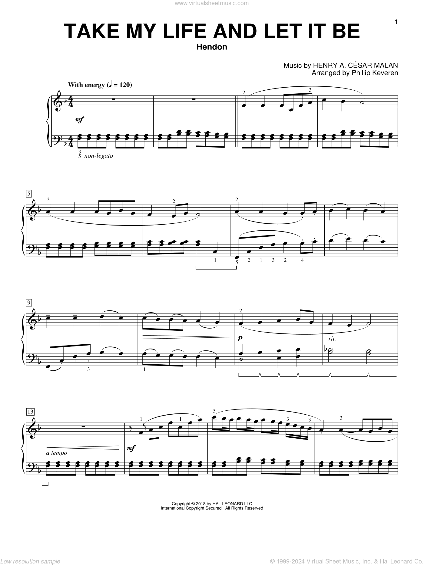 Take My Life And Let It Be [Classical version] (arr. Phillip Keveren)