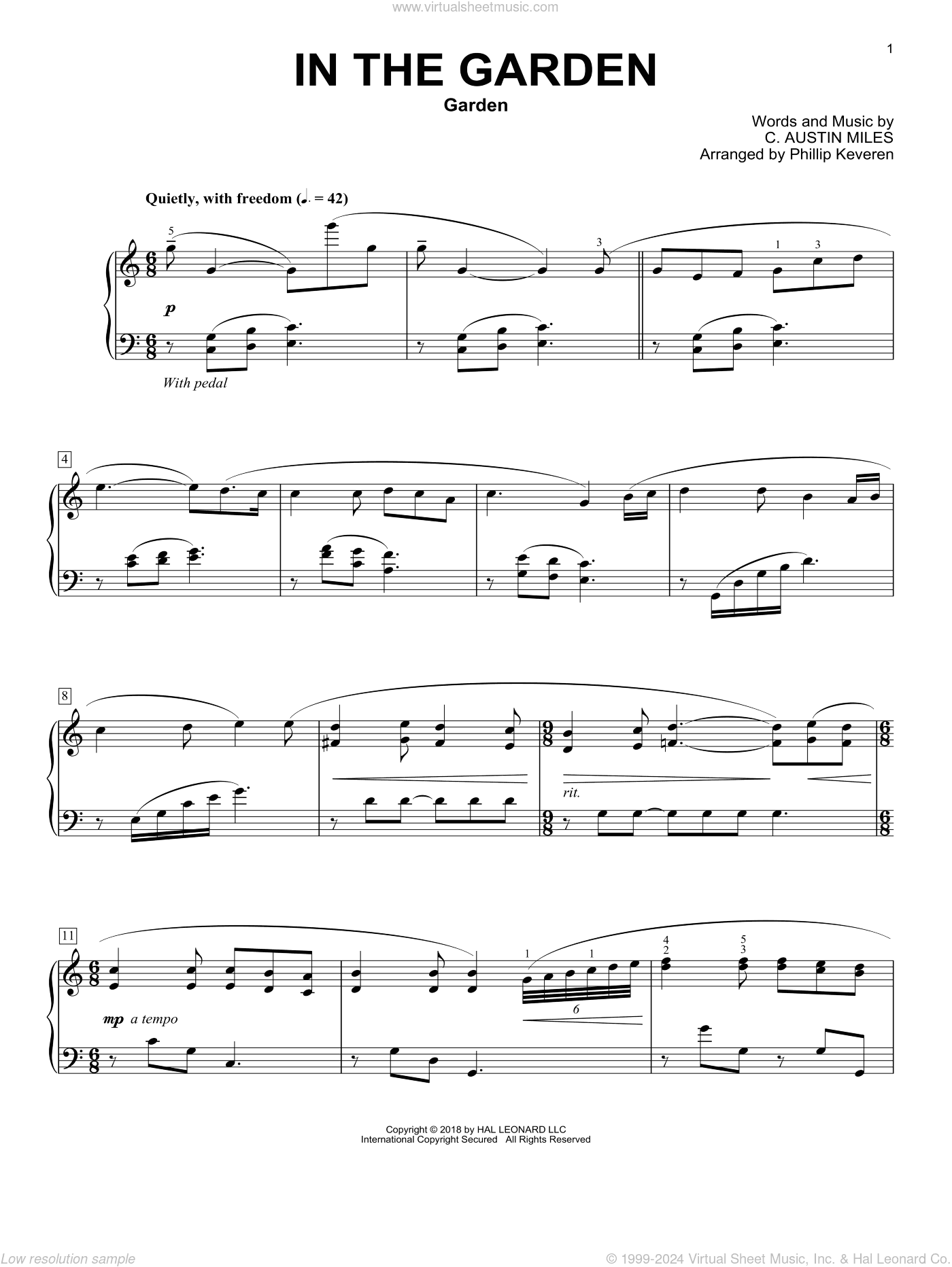 In The Garden [Classical version] (arr. Phillip Keveren)