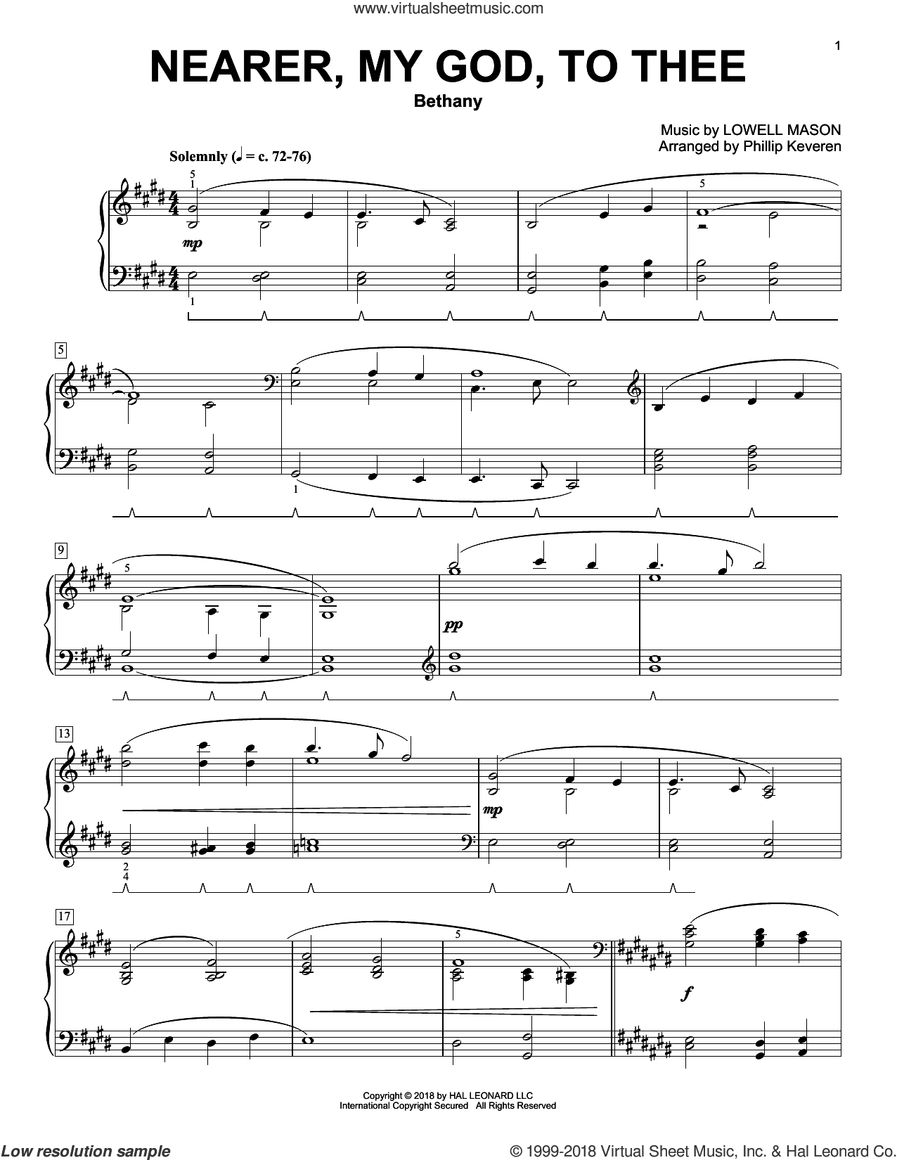 Nearer, My God, To Thee [Classical version] (arr. Phillip Keveren)