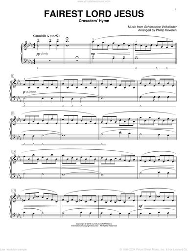 Fairest Lord Jesus [Classical version] (arr. Phillip Keveren)