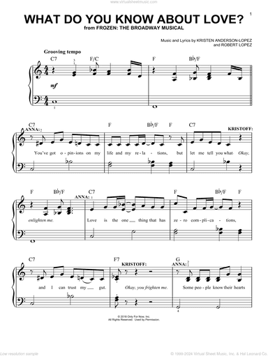 What Do You Know About Love? (from Frozen: the Broadway Musical)