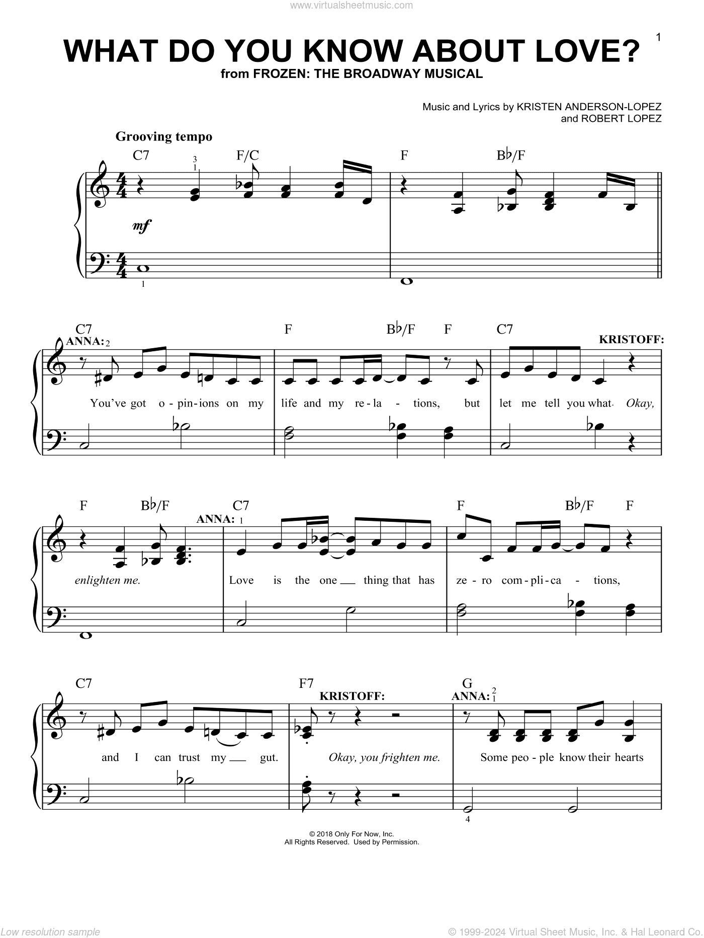 What Do You Know About Love? (from Frozen: the Broadway Musical)