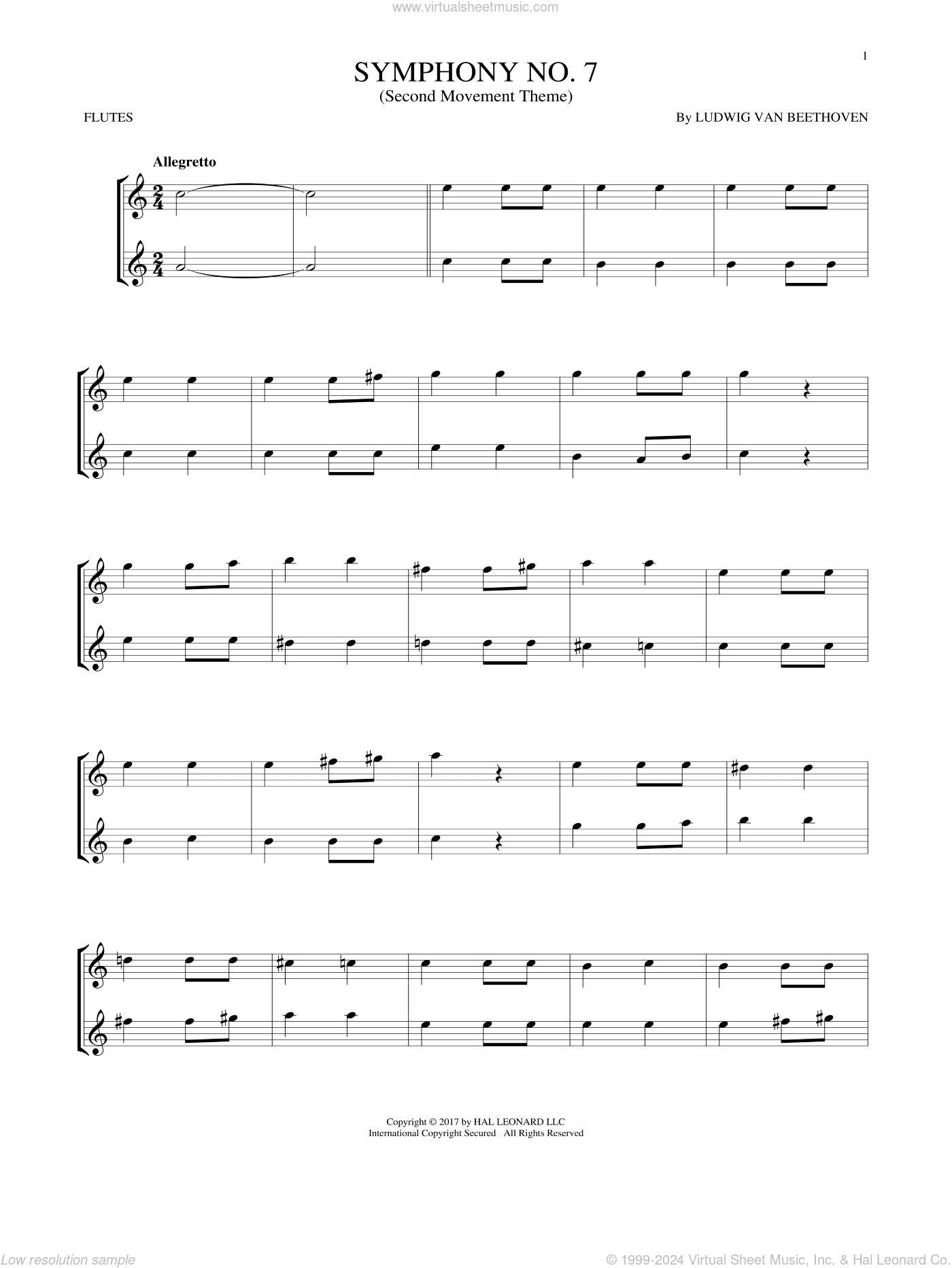 Symphony No. 7 In A Major, Second Movement (Allegretto)