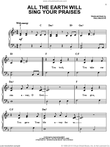 All The Earth Will Sing Your Praises