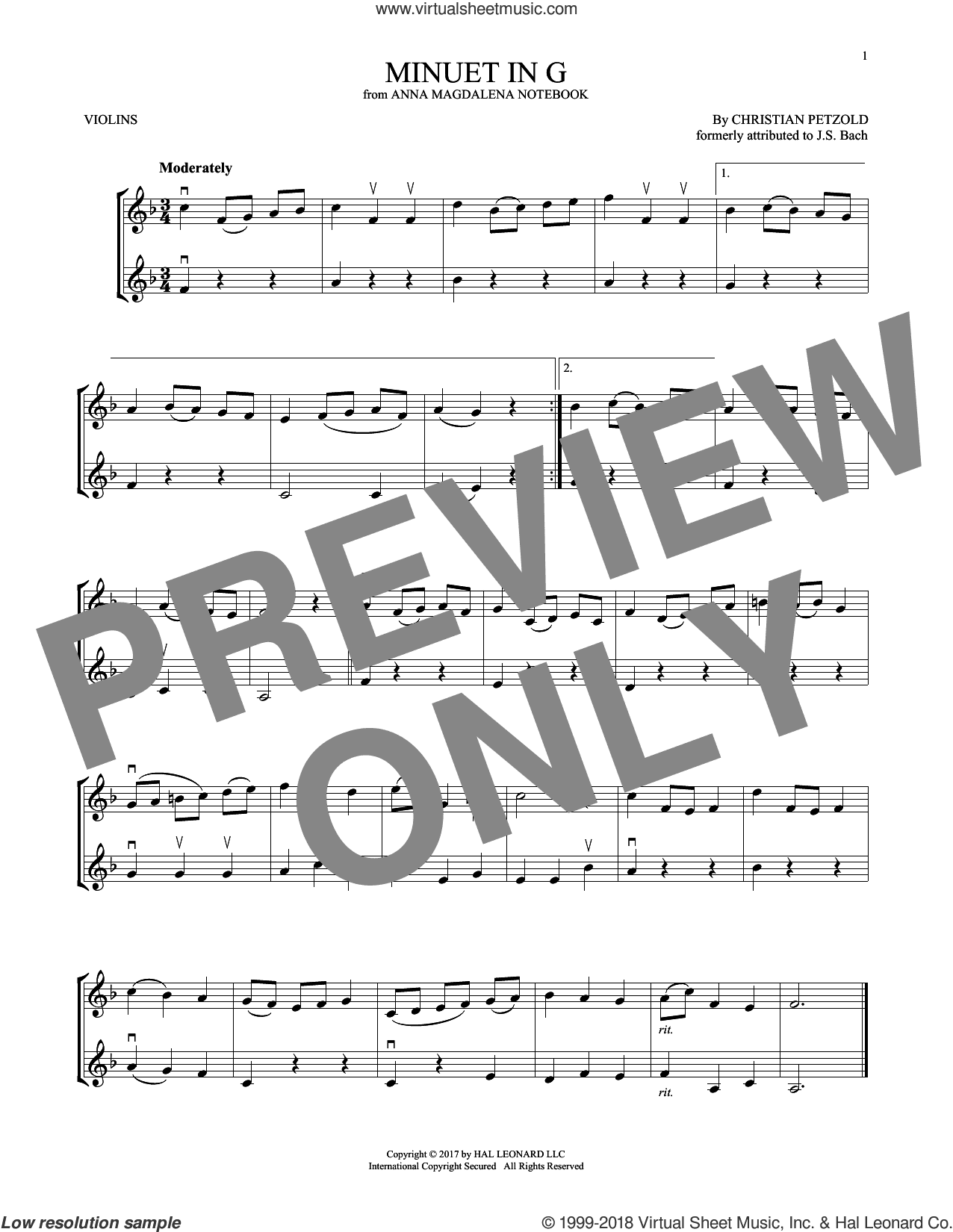 Minuet In G Major, BWV Anh. 114