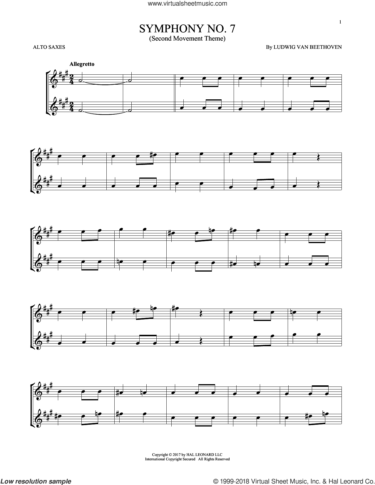 Symphony No. 7 In A Major, Second Movement (Allegretto)