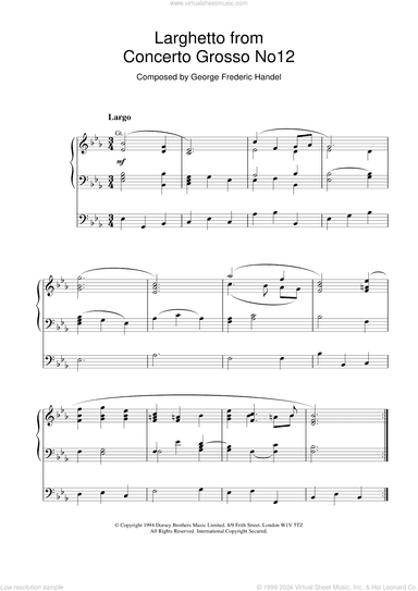 Larghetto from Concerto Grosso No.12