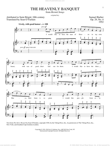 The Heavenly Banquet, Op. 29, No. 4