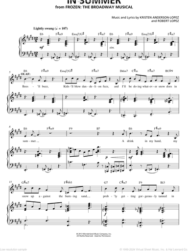 In Summer (from Frozen: The Broadway Musical)