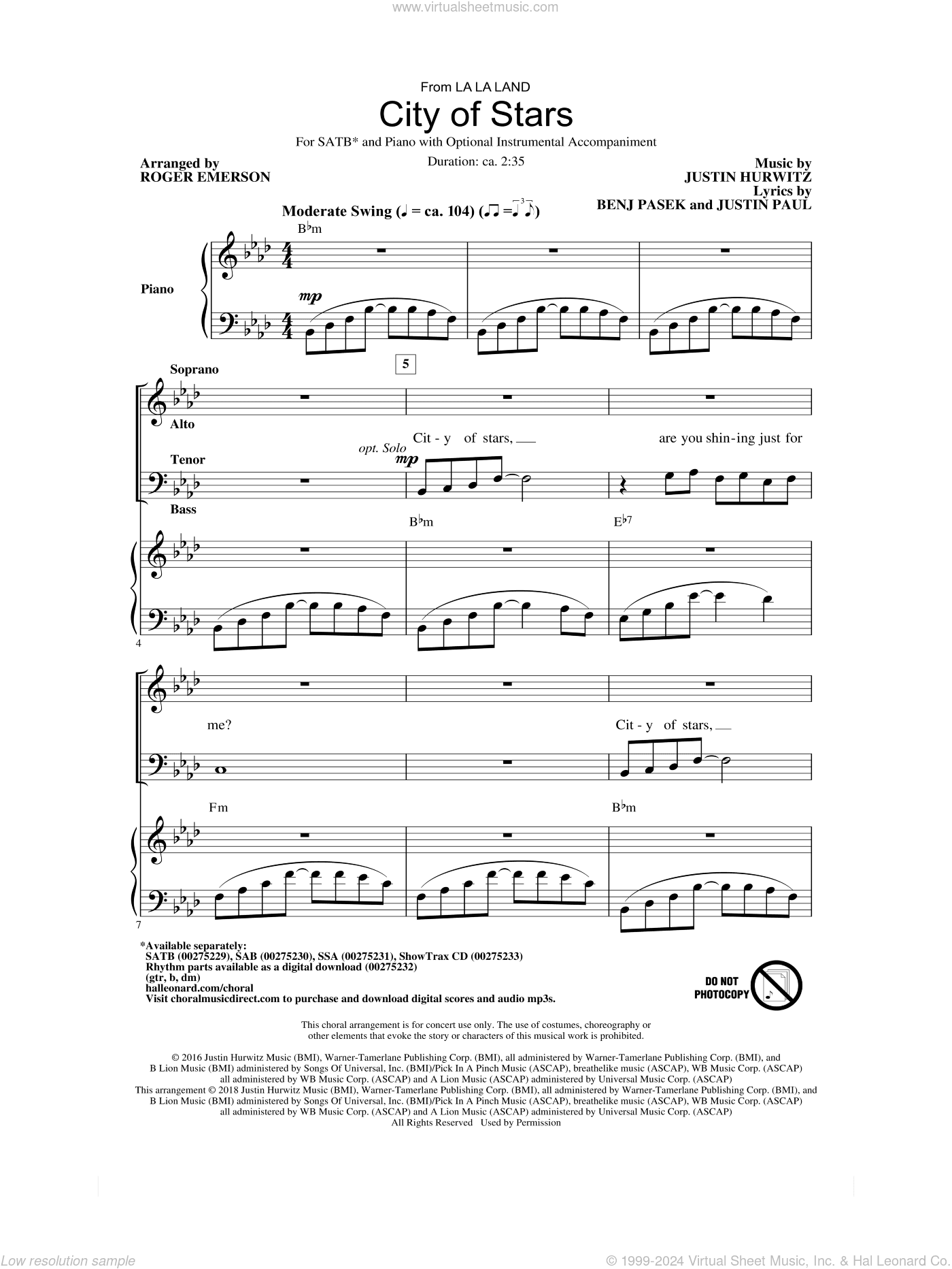 City Of Stars (arr. Roger Emerson)