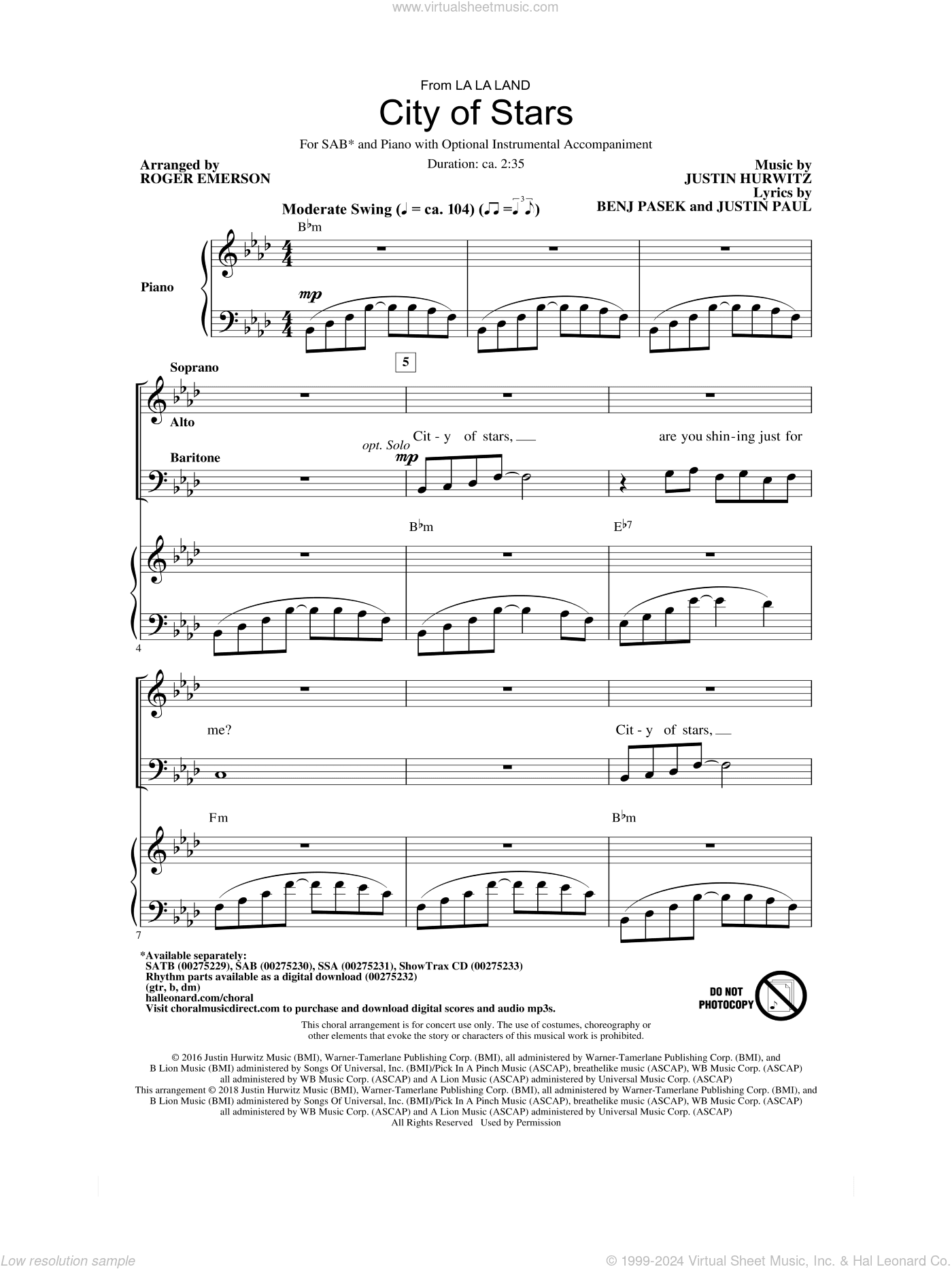 City Of Stars (arr. Roger Emerson)
