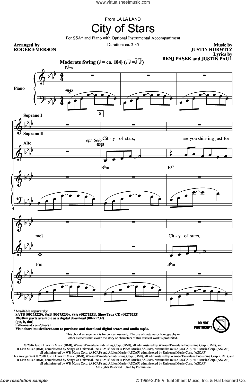 City Of Stars (arr. Roger Emerson)