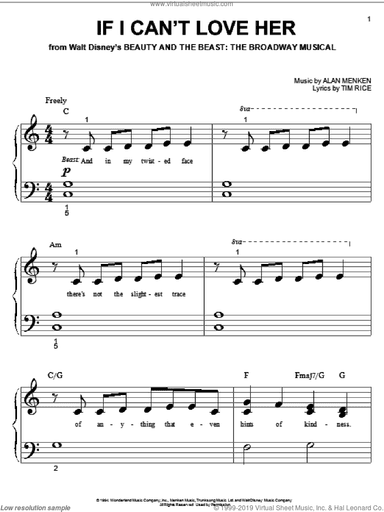 If I Can't Love Her (from Beauty And The Beast: The Musical)