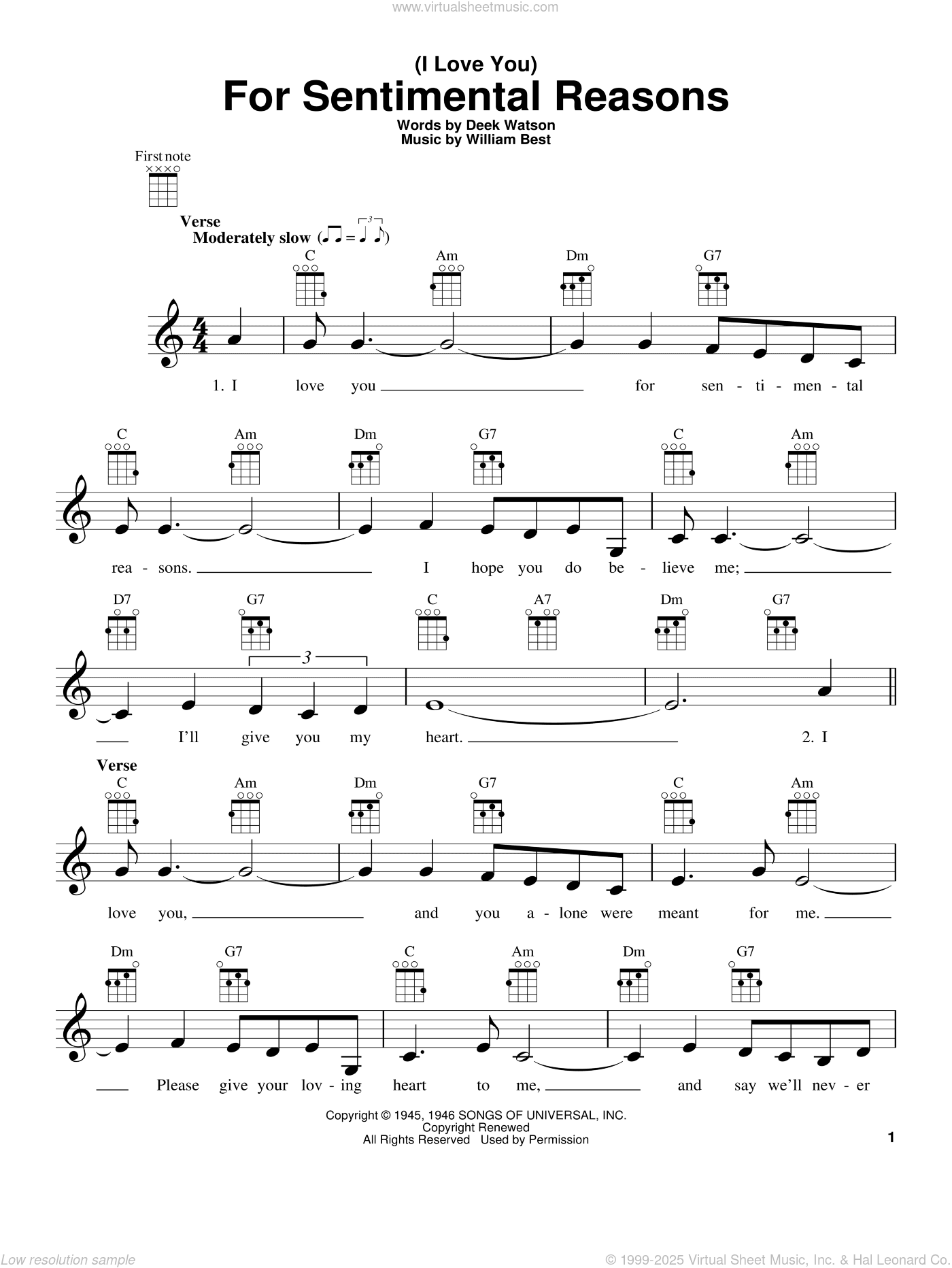 (I Love You) For Sentimental Reasons