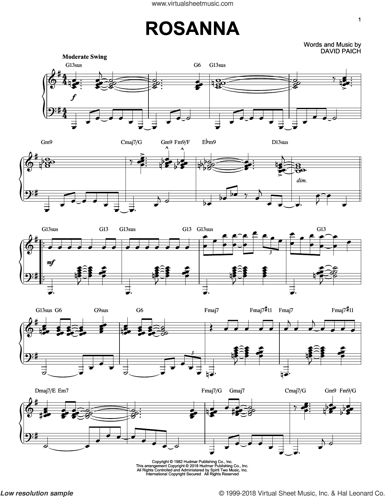 Rosanna [Jazz version]