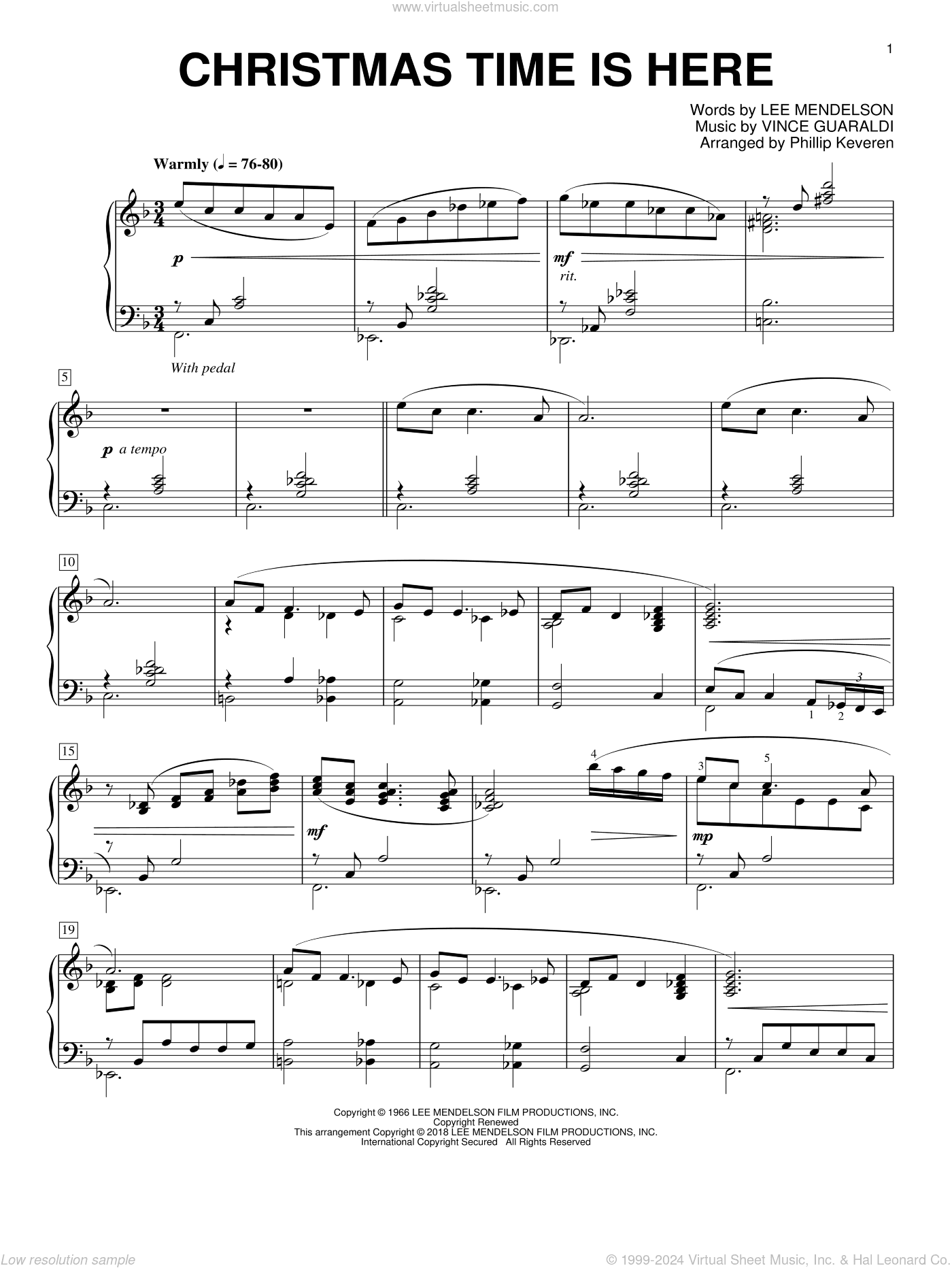 Christmas Time Is Here (arr. Phillip Keveren)