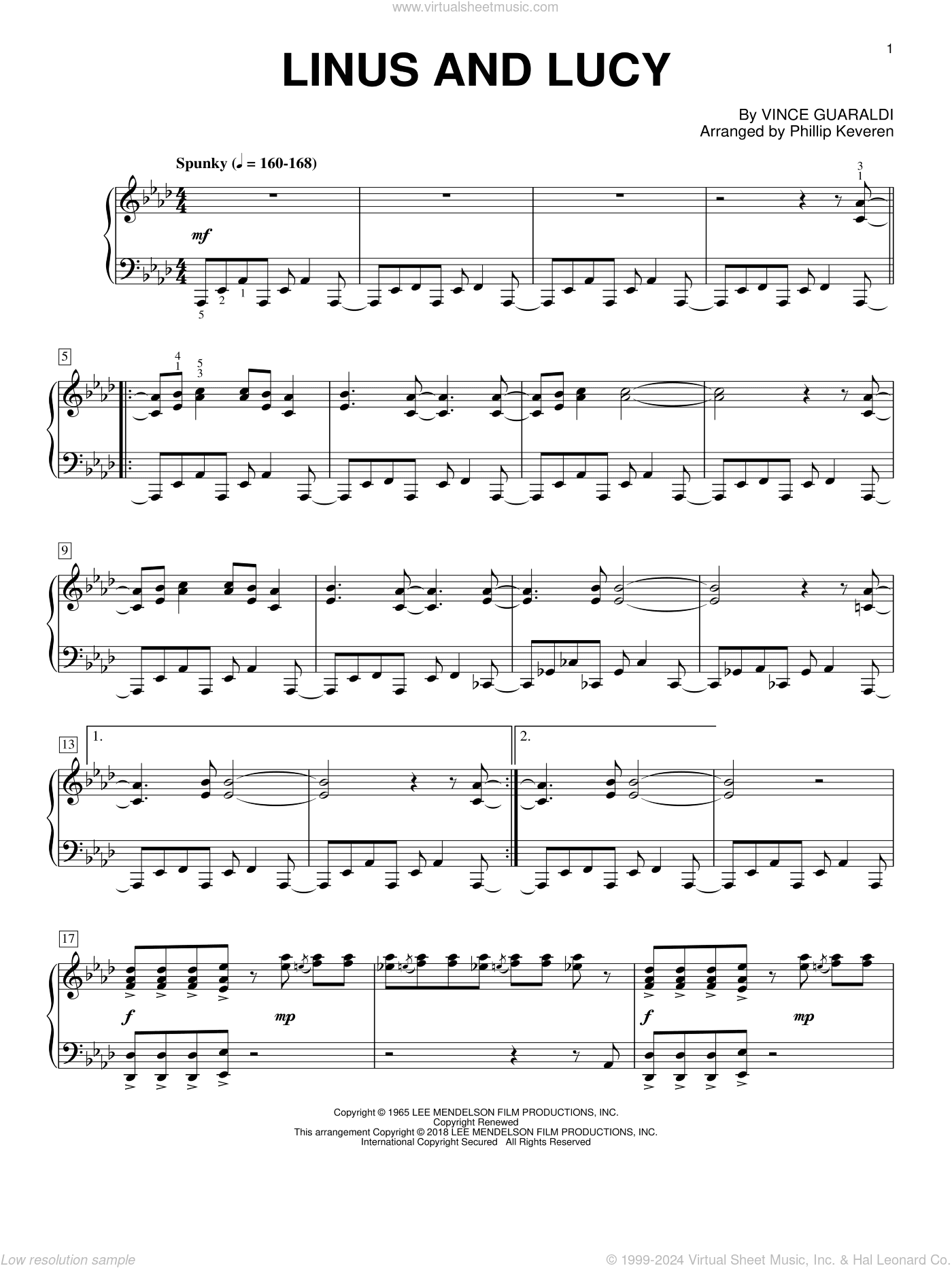 Linus And Lucy (arr. Phillip Keveren)