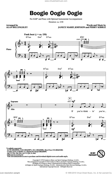 Boogie Oogie Oogie (arr. Alan Billingsley)