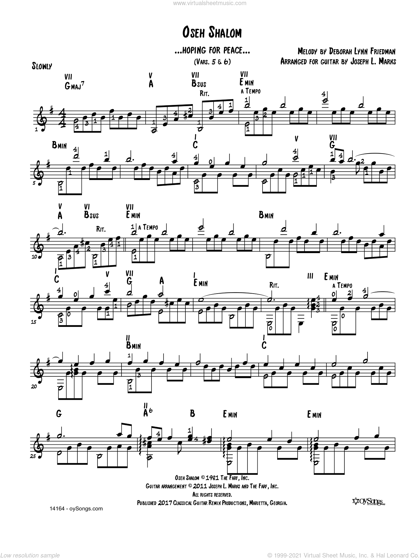 Oseh Shalom Vars 5,6 (arr. Joe Marks)