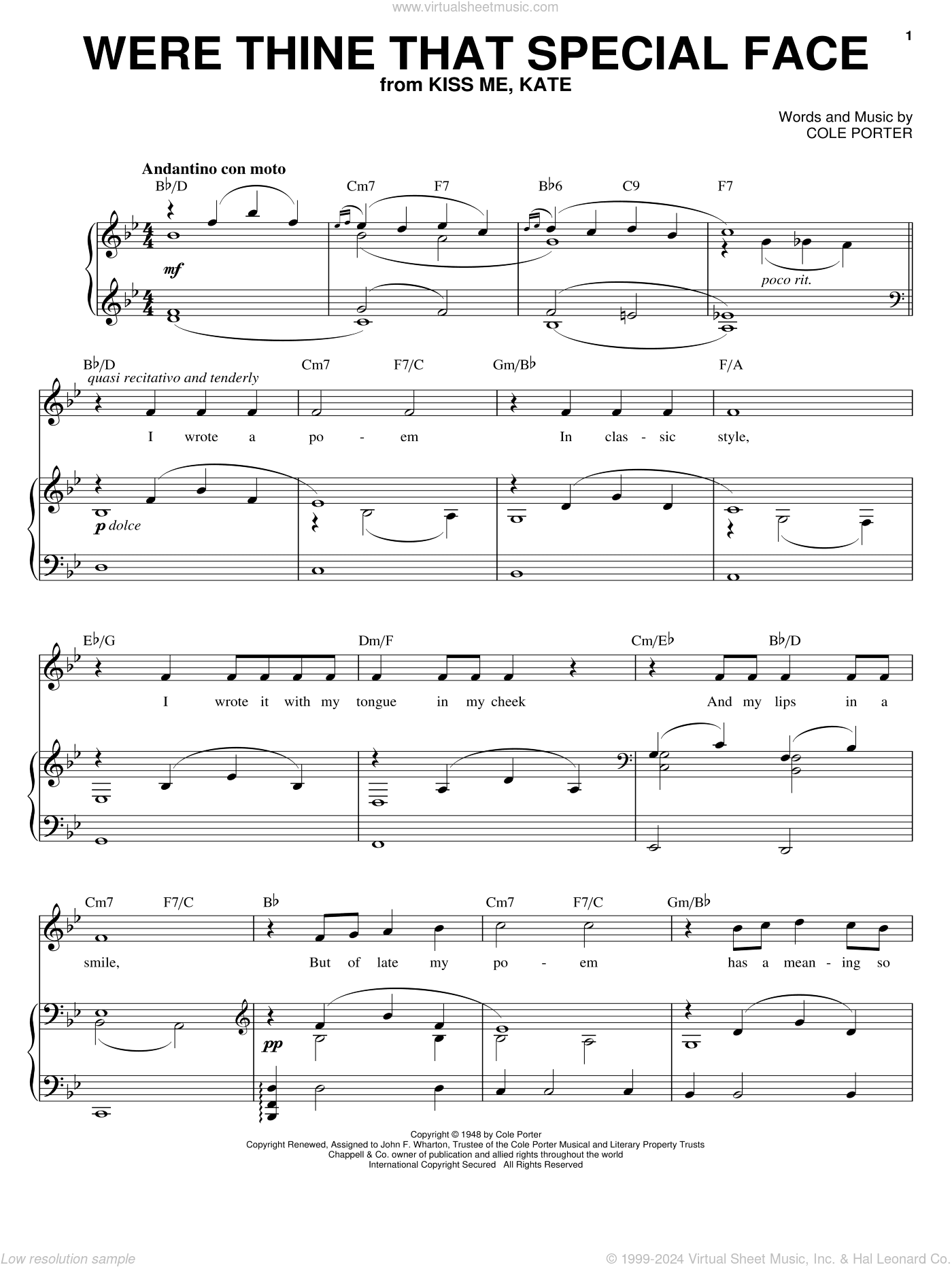 Were Thine That Special Face (from Kiss Me, Kate)