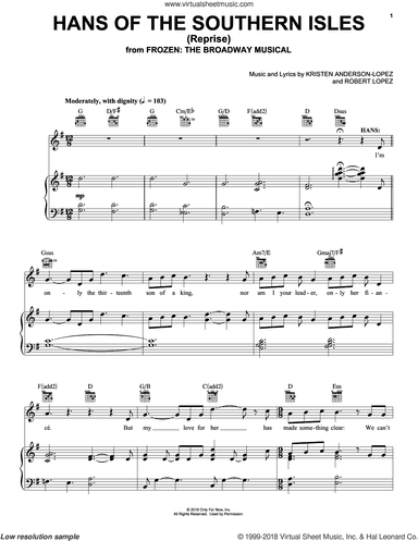 Hans Of The Southern Isles (Reprise) (from Frozen: The Broadway Musical)
