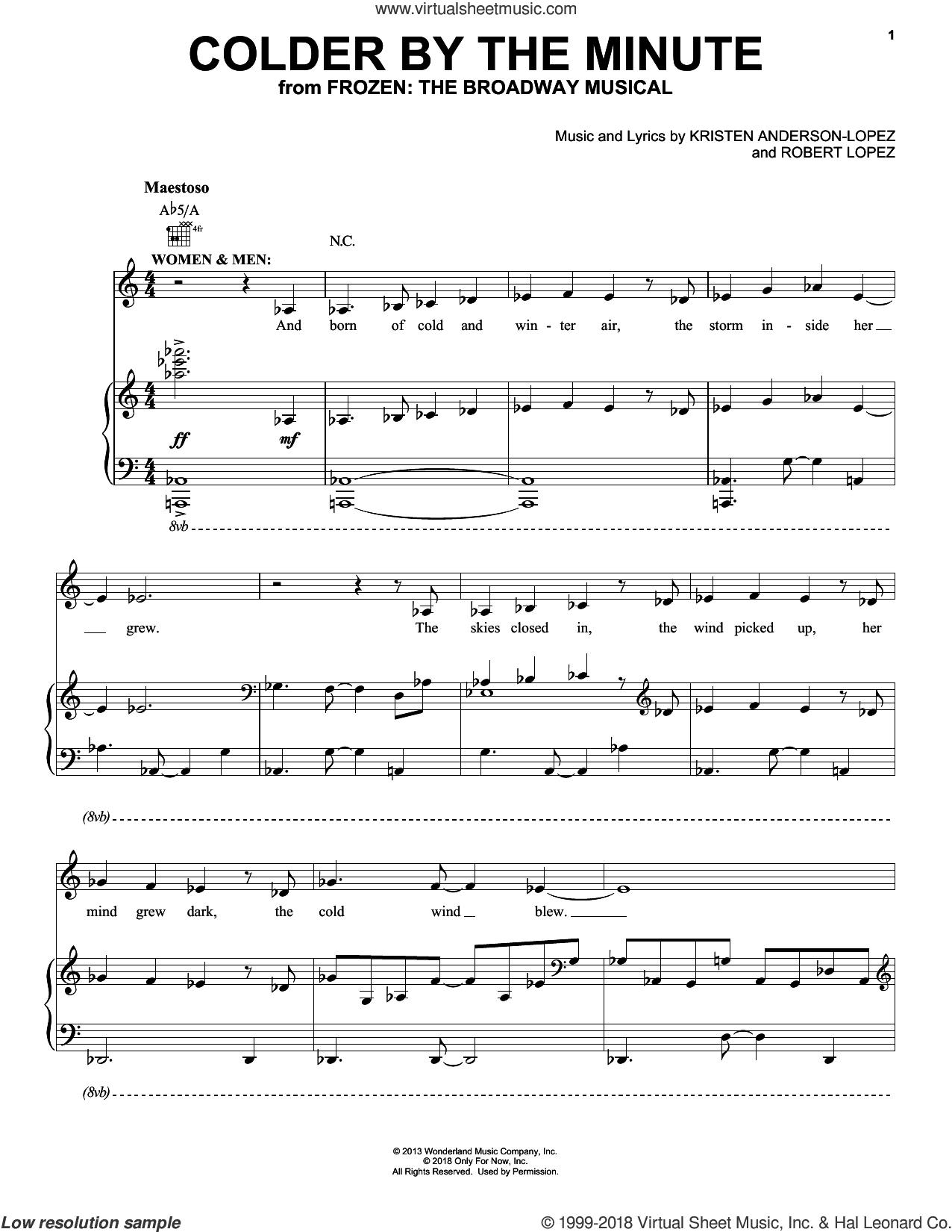 Colder By The Minute (from Frozen: The Broadway Musical)