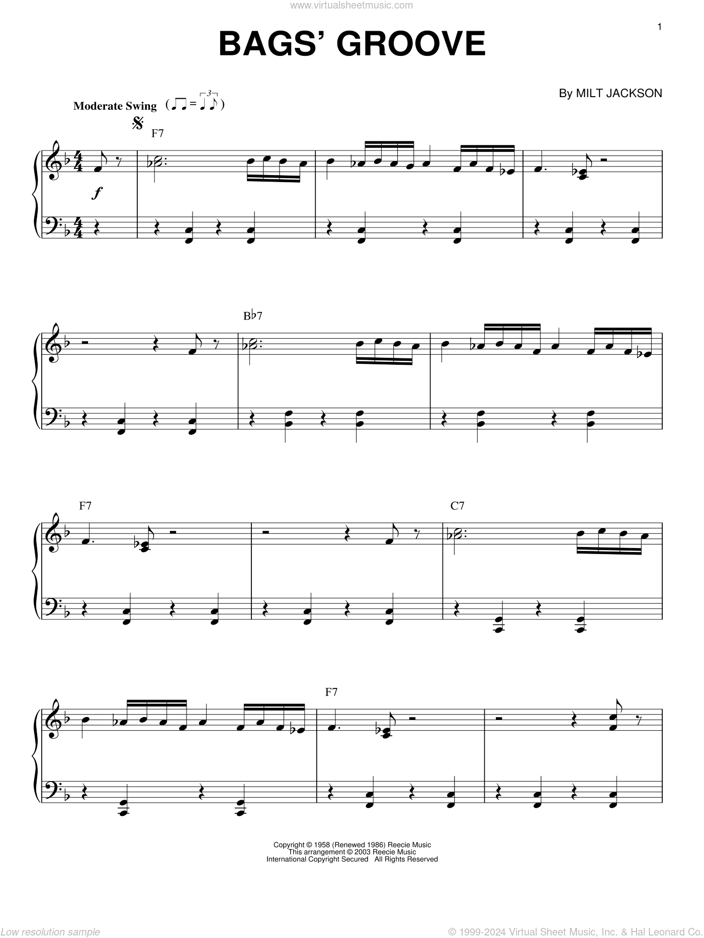 Bags' Groove [Jazz version]