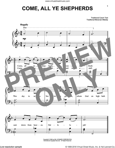 Come, All Ye Shepherds, (beginner)