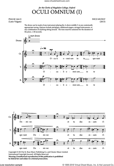 Oculi Omnium (For Men's Voices and Drone)
