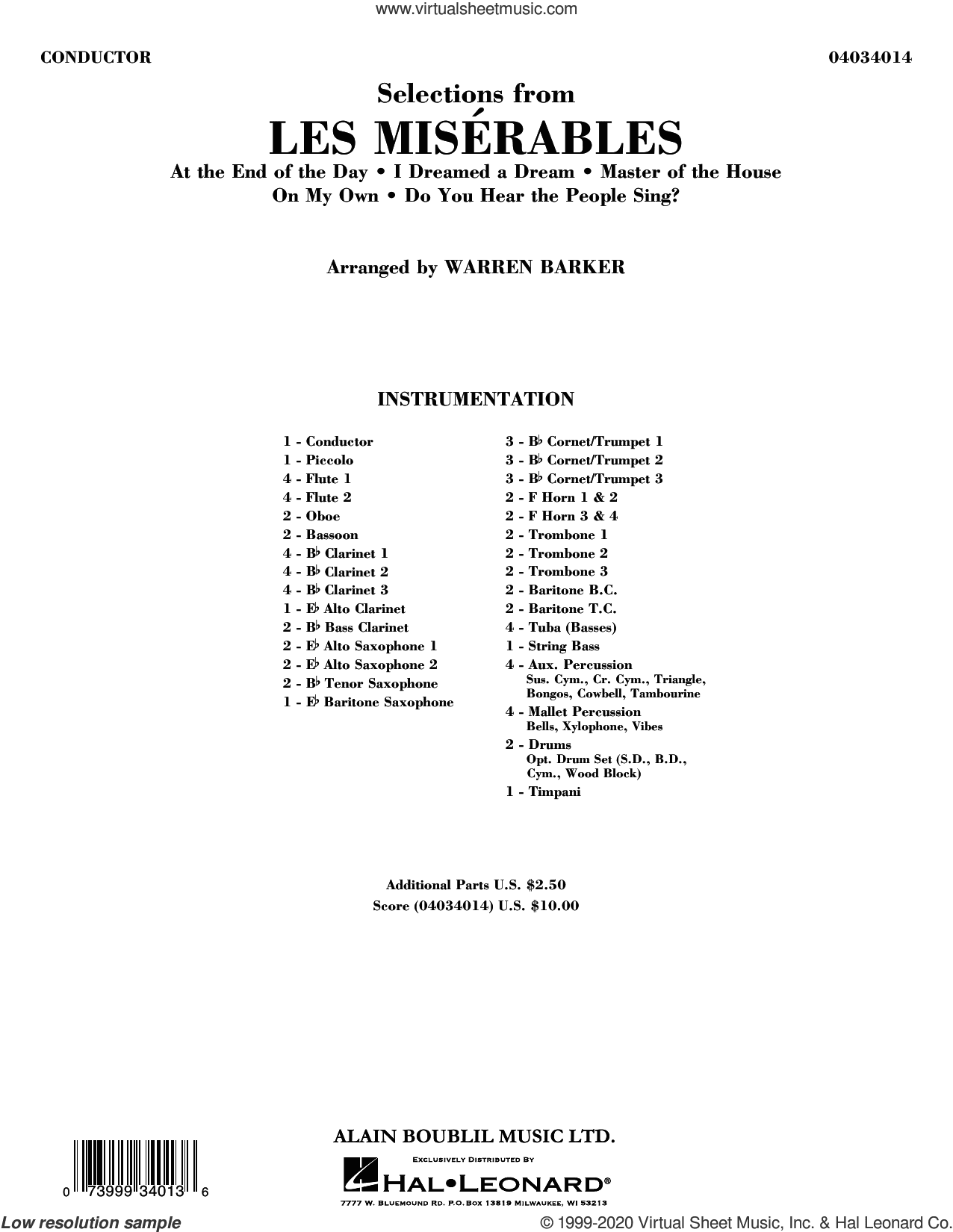 Selections from Les Miserables (arr. Warren Barker)
