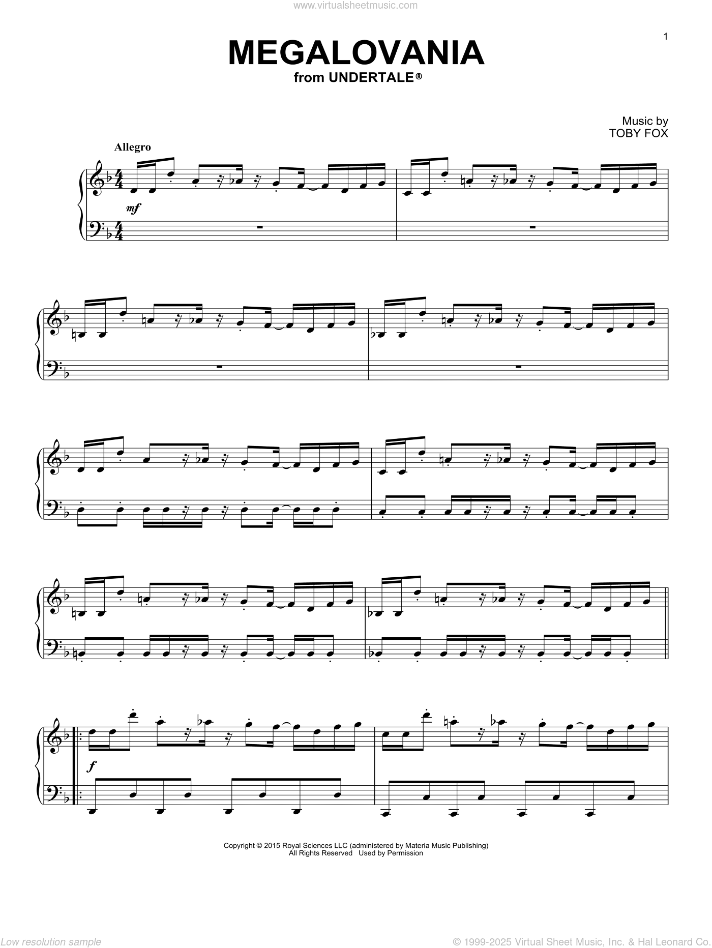 Megalovania (from Undertale), (intermediate)