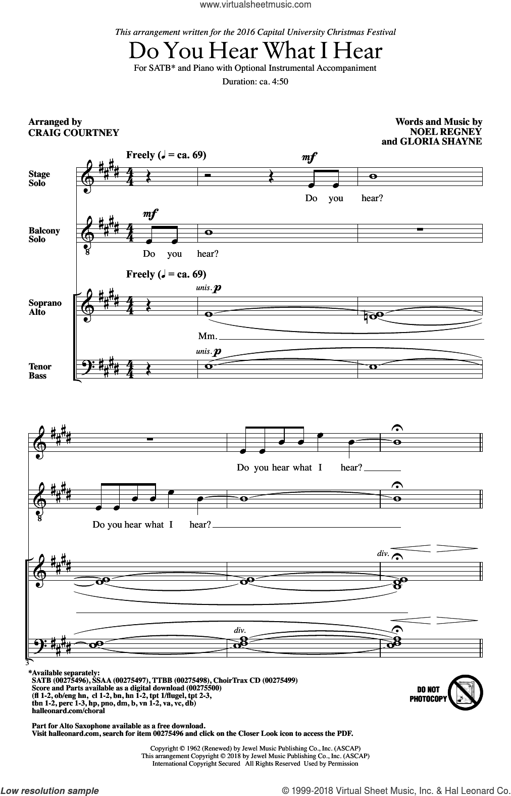 Do You Hear What I Hear (arr. Craig Courtney)