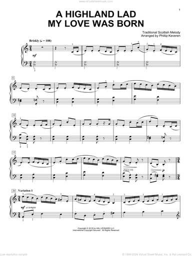 A Highland Lad My Love Was Born [Classical version] (arr. Phillip Keveren)