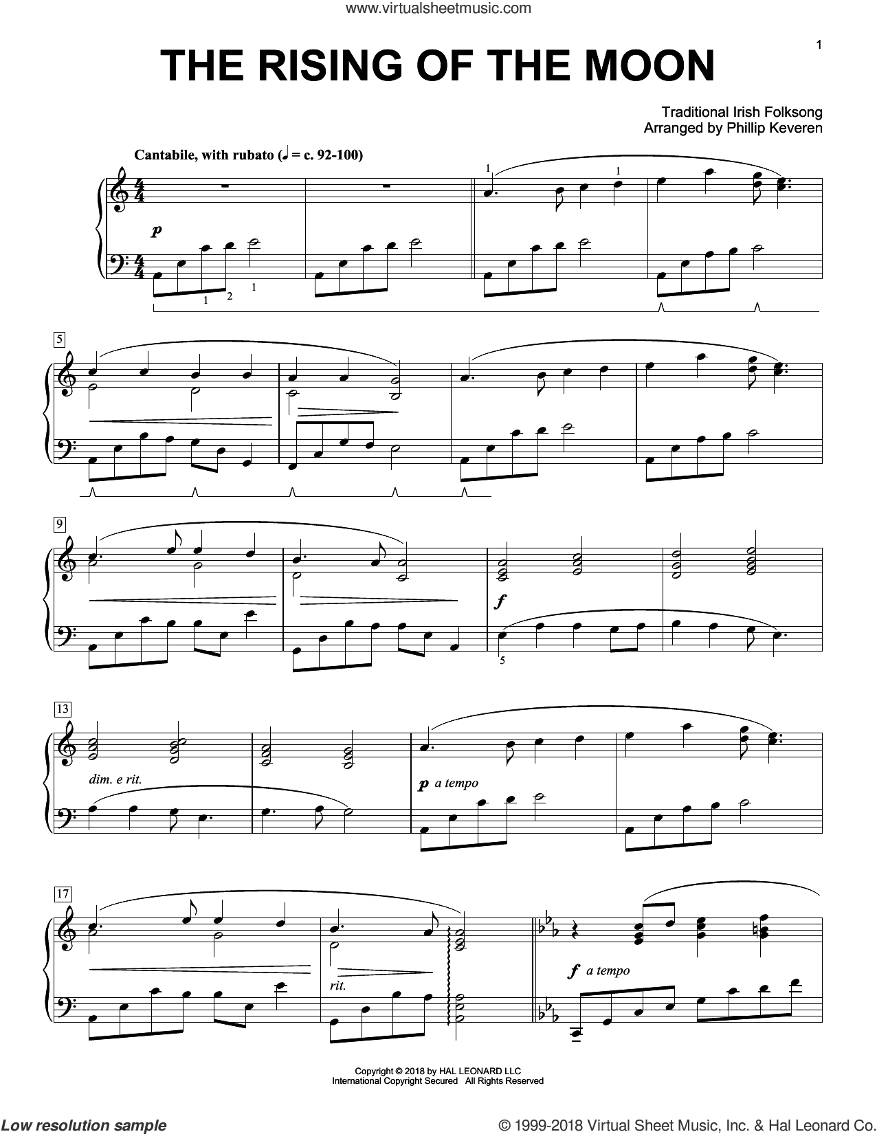 The Rising Of The Moon [Classical version] (arr. Phillip Keveren)