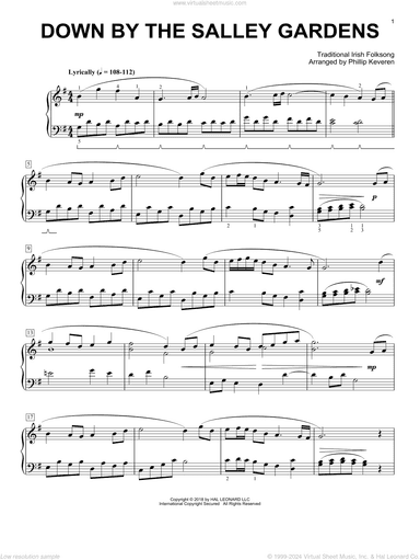 Down By The Salley Gardens [Classical version] (arr. Phillip Keveren)