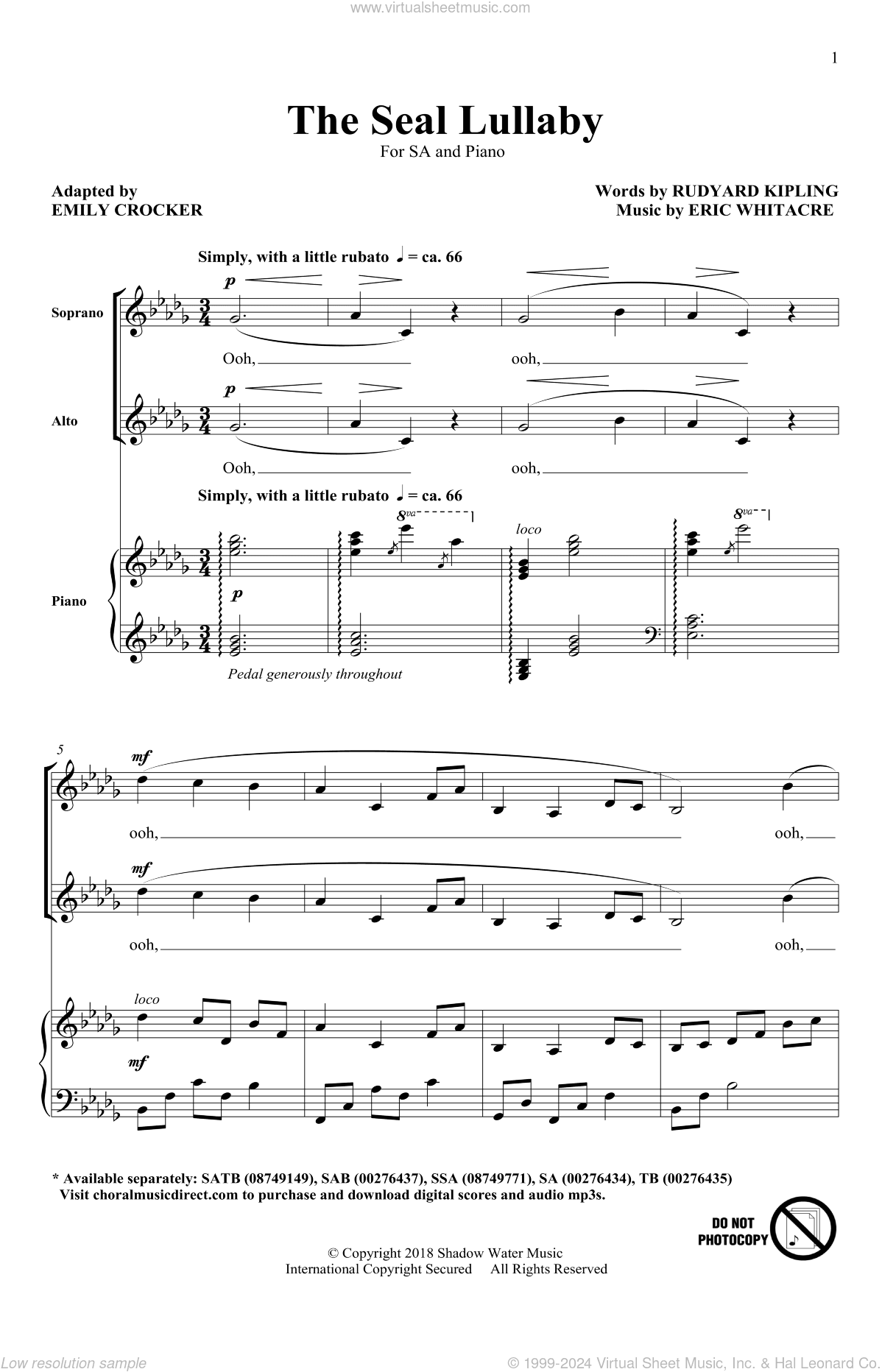 The Seal Lullaby (arr. Emily Crocker)