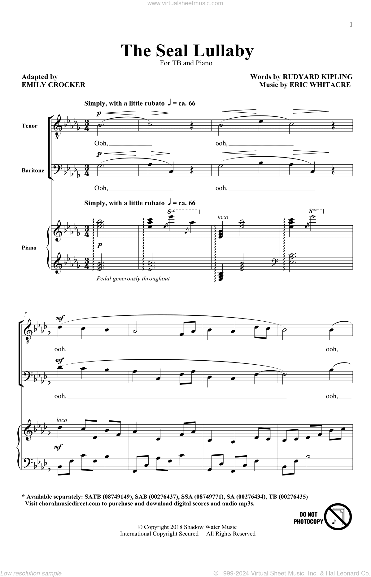 The Seal Lullaby (arr. Emily Crocker)