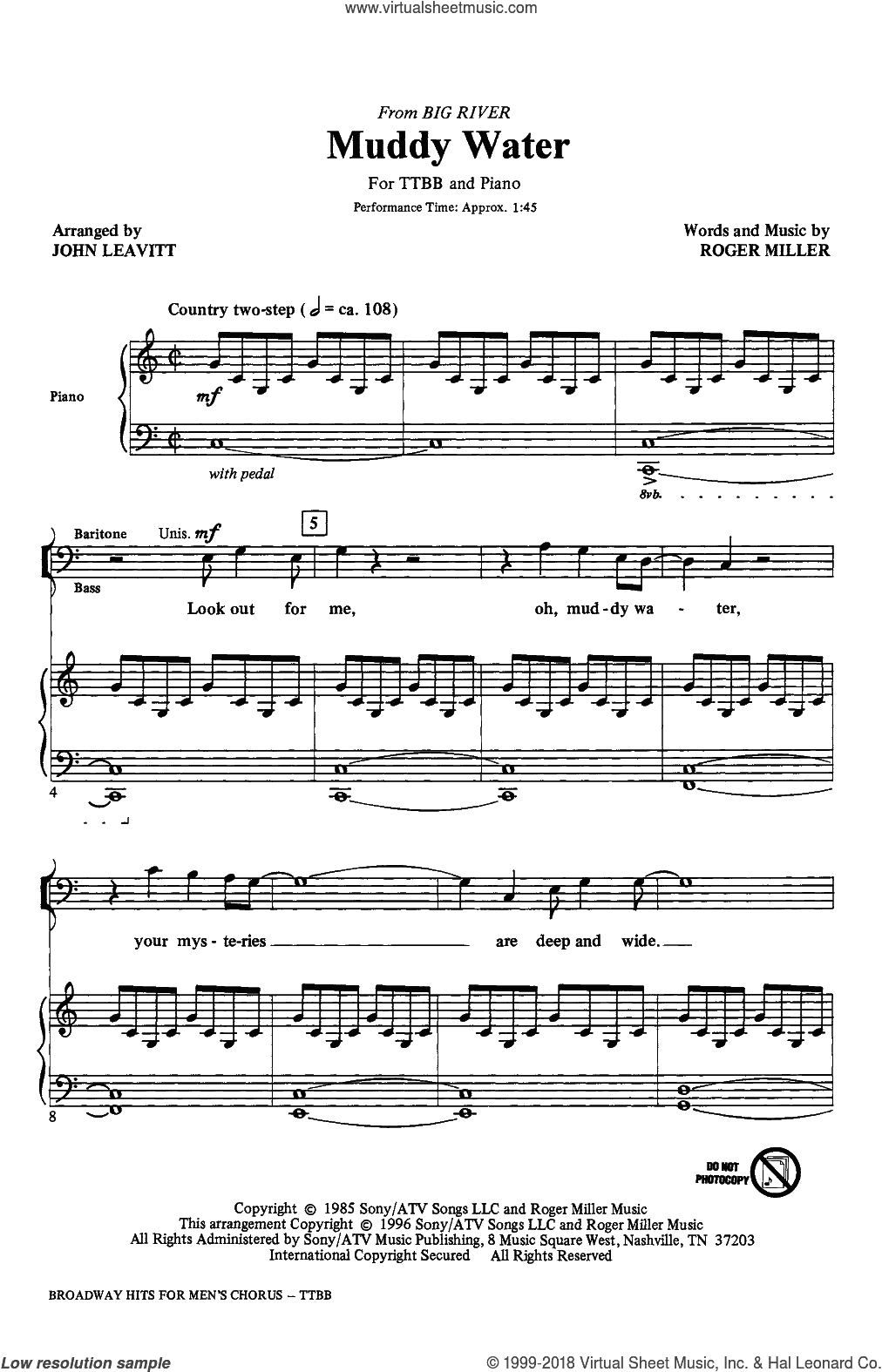 Broadway Hits For Men's Chorus