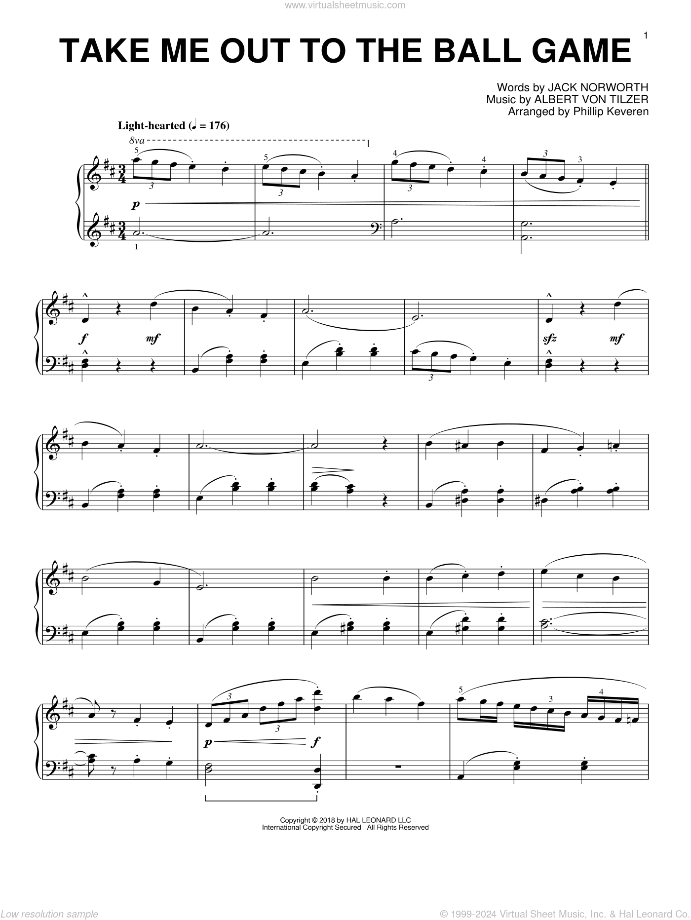 Take Me Out To The Ball Game [Jazz version] (arr. Phillip Keveren)
