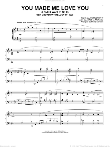 You Made Me Love You (I Didn't Want To Do It) [Jazz version] (arr. Phillip Keveren)