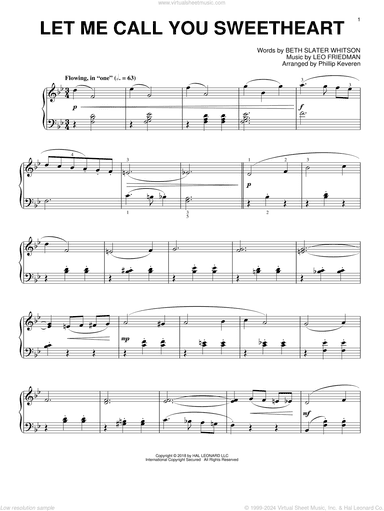 Let Me Call You Sweetheart [Jazz version] (arr. Phillip Keveren)