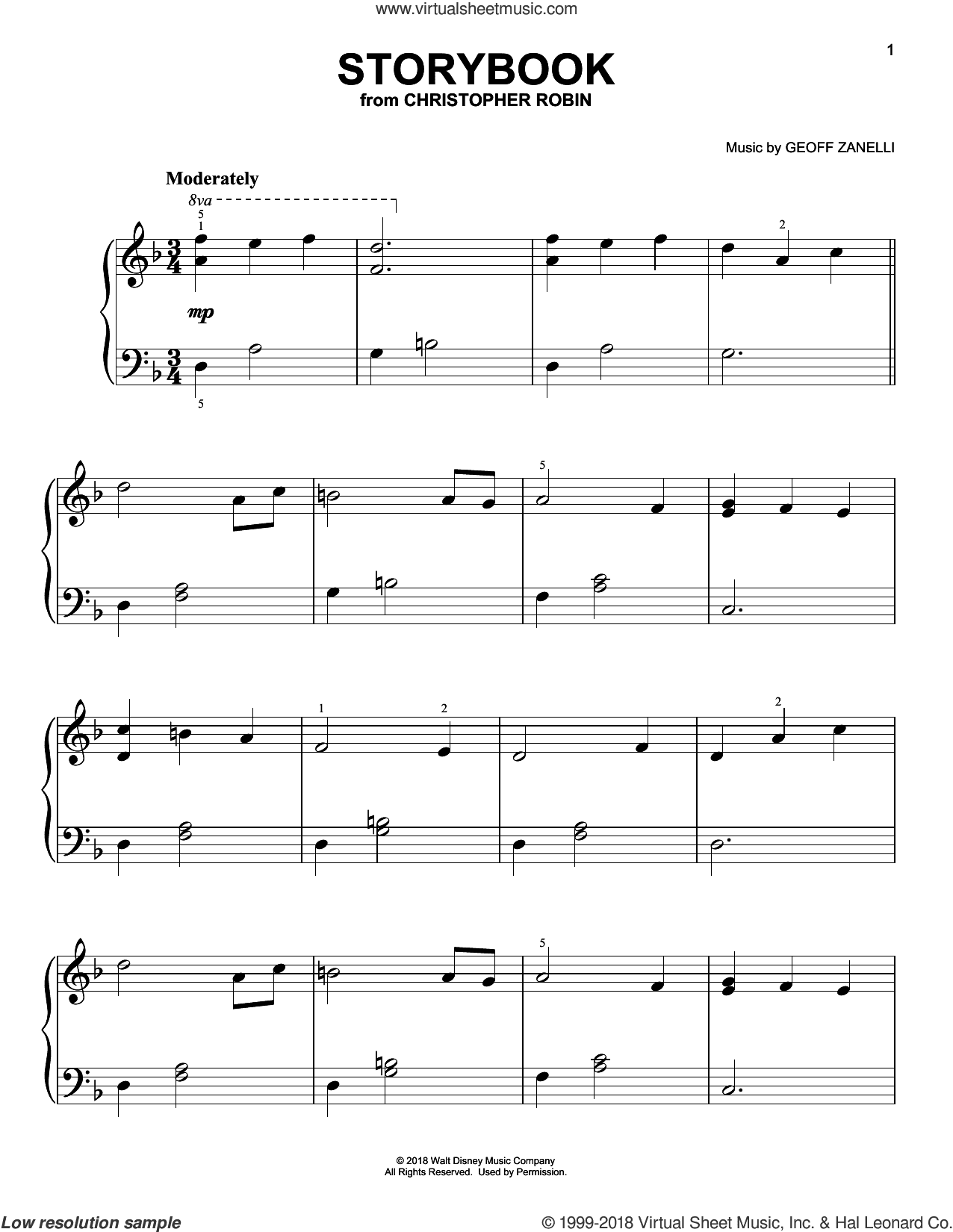 Storybook (from Christopher Robin), (easy)