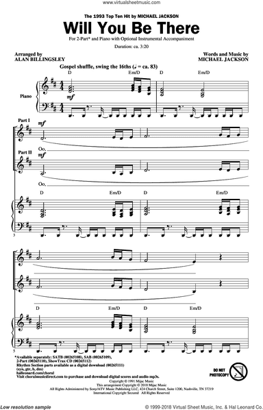 Will You Be There (arr. Alan Billingsley)