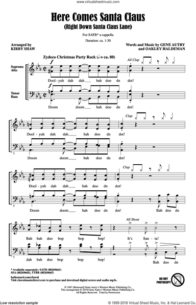 Here Comes Santa Claus (Right Down Santa Claus Lane) (Arr. Kirby Shaw)